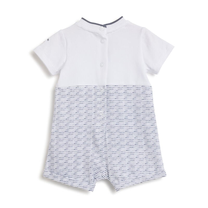 Boys White Printed Short Sleeve Rompers image number 1